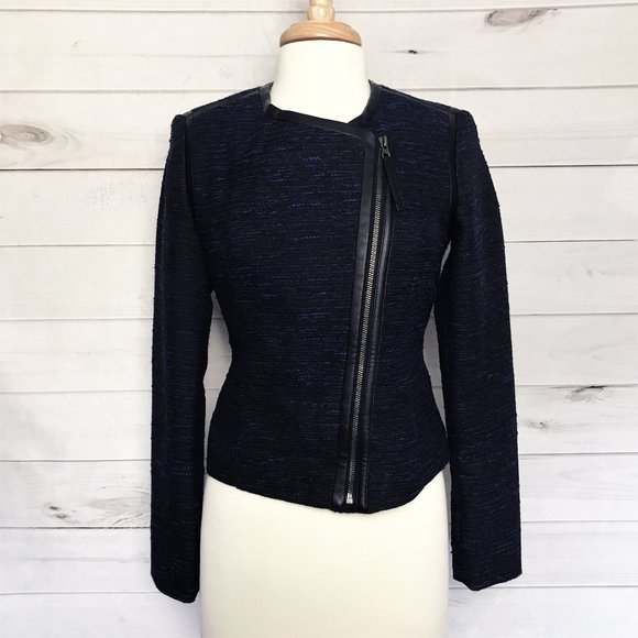 Mossimo Supply Co. Jackets & Blazers - Mossimo Zip Front Jacket with Faux Leather Detail